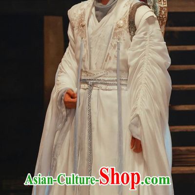 TV Series Sword and Fairy 4 Young Warrior Murong Zi Ying White Costumes Xian Xia Drama Chinese Ancient Super Hero Clothing