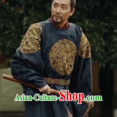 TV Series The Imperial Age Yongle Emperor Zhu Di Costumes Chinese Ming Dynasty Dragon Robe Ancient Monarch Clothing