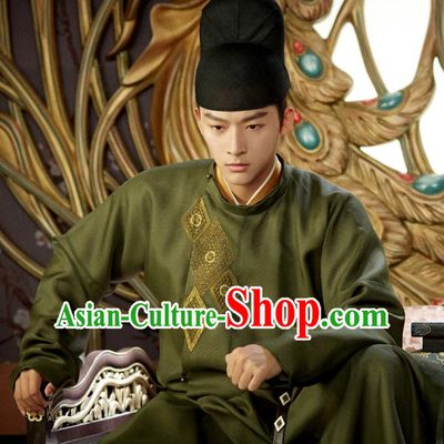 Chinese TV Series Weaving A Tale of Love Prince Cao Clothing Ancient Tang Dynasty Scholar Costumes and Headwear