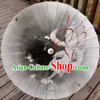 Chinese Classical Dance Umbrella Painted Nine Tails Fox Oil-paper Umbrella Handmade Umbrella Traditional Artware Paper Umbrella