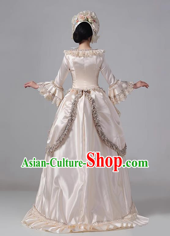 Champagne European Court Dress British Medieval Noble Retro Baroque Princess Classical Dress Champagne European Court Dress British Medieval Noble Retro Baroque Princess Classical Dress