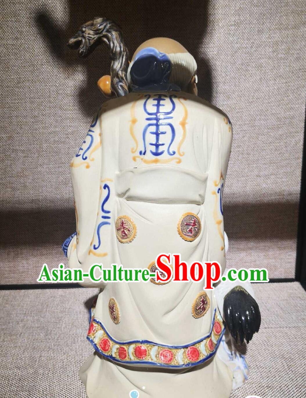Chinese God of Longevity Figurine Shiwan Ceramic Statue Traditional Handmade Sculpture Chinese God of Longevity Figurine Shiwan Ceramic Statue Traditional Handmade Sculpture