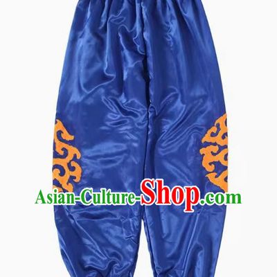 Sapphire Blue Chaoshan Armed Yingge Trousers Dance Costume Trousers To Welcome The Master Costume Parade Trousers Martial Arts Performance Costumes