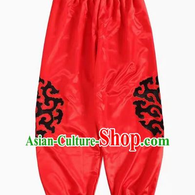 Red Chaoshan Armed Yingge Trousers Dance Costume Trousers To Welcome The Master Costume Parade Trousers Martial Arts Performance Costumes