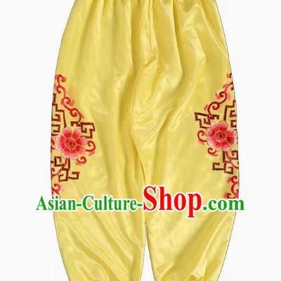 Yellow Chaoshan Armed Yingge Trousers Dance Costume Trousers To Welcome The Master Costume Parade Trousers Martial Arts Performance Costumes