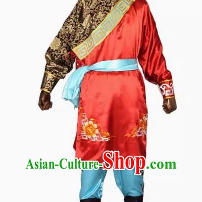 Red Puning Yingge Team Costumes Civil And Military Sleeves Armed Color Matching Men Suits Chaoshan Martial Arts Performance Costumes Character Parade