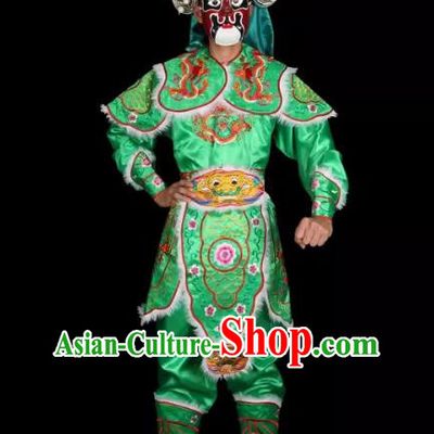 Green Chaoshan Yingge Parade Costumes Martial Arts Performance Costumes Liangshan Heroes Opera Prince Xiaojia