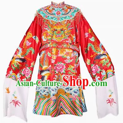 Tin Hau Temple Mazu God Statue In Soft Golden Robe With Red Embroidery Buddha Robe And The Queen Mother Divine Robe