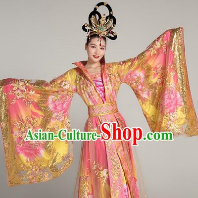 Ancient Costume Tang Suit Hanfu Headdress Imperial Concubine Tail Queen Costume Tang Dynasty Yang Guifei Wu Zetian