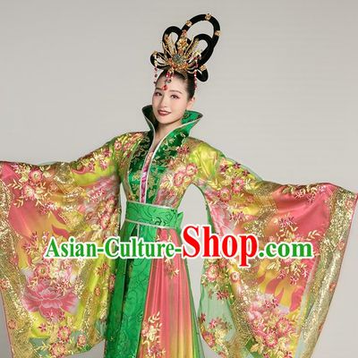 Ancient Costume Tang Suit Hanfu Headdress Imperial Concubine Tail Queen Costume Tang Dynasty Yang Guifei Wu Zetian