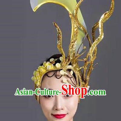 Yellow Everything Is Like Dance Headwear Blessing The Motherland Dance Performance Headwear Adult Stage Atmosphere High Performance Headwear