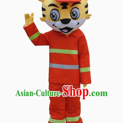 China Forest Fire Prevention Publicity Mascot Huweiwei Doll Costume Tiger Firefighter Doll Suit Walking