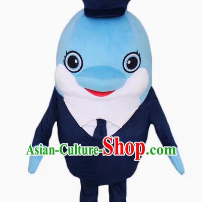 Animal Model Doll Costume Dolphin Puppet Costume Captain Image Large Doll Human Suit Event Promotional Costume
