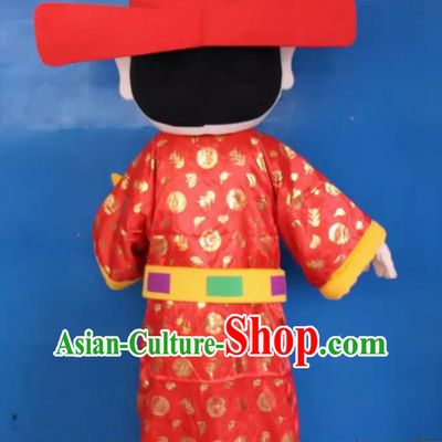 God Of Wealth Doll Costume People Wear Fortune And Shouxi New Year Opening Welcome Suit Doll Performance