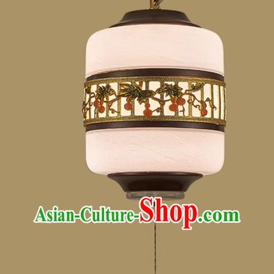 8 Inches Diameter Chinese Style Bedroom Chandelier Dining Room Study Lamp Solid Wood Lamp