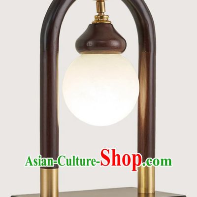 18 Inches Chinese Table Lamp Creative Bedroom Bedside Lamp All Copper Solid Wood Lamp Chinese Style Living Room Tea Room Lamp