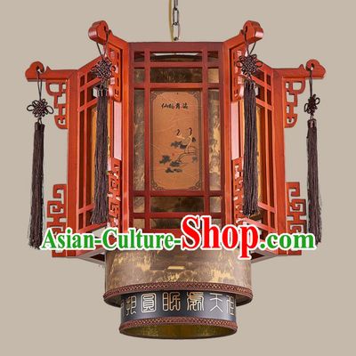 24 Inches Diameter Chinese Antique Lantern Retro Chandelier Solid Wood Sheepskin Lamp Garden Lamp Chinese Style