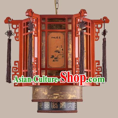 24 Inches Diameter Chinese Antique Lantern Retro Chandelier Solid Wood Sheepskin Lamp Garden Lamp Chinese Style