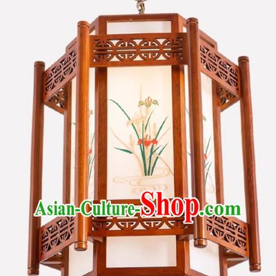 18 Inches High School Style Chandelier Antique Lantern Solid Wood Aisle Light