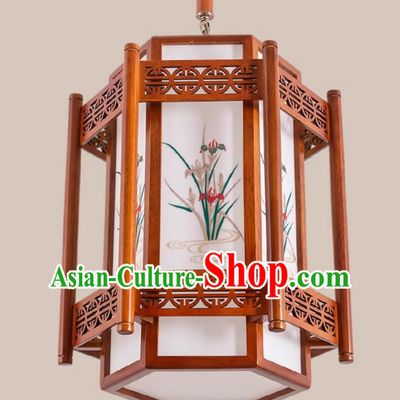 18 Inches High School Style Chandelier Antique Lantern Solid Wood Aisle Light