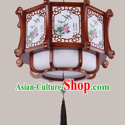 24 Inches High School Style Lantern Chandelier Solid Wood Teahouse Hot Pot Restaurant Ancient Building Restaurant Lamp Classical Palace Lamp Chinese Style