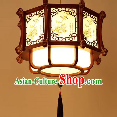 24 Inches High School Style Lantern Chandelier Solid Wood Teahouse Hot Pot Restaurant Ancient Building Restaurant Lamp Classical Palace Lamp Chinese Style