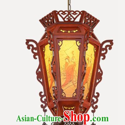 18 Inches Diameter Chinese Lantern Chandelier Classical Palace Lantern Tea Room Wood Art Lamp Chinese Style