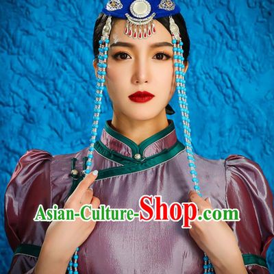 Mongolian Headdress Ethnic Minority Retro Style Women Forehead Necklace Forehead Chain
