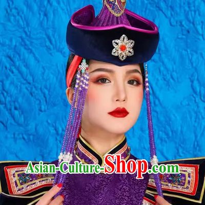 Female Ethnic Minority Dance Costumes Mongolian Tibetan Dance Stage Photography Headwear Wedding Bride