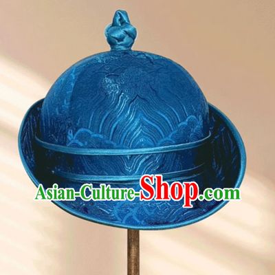 Cyan Men Adult Mongolian Hat Daily Hat Headwear