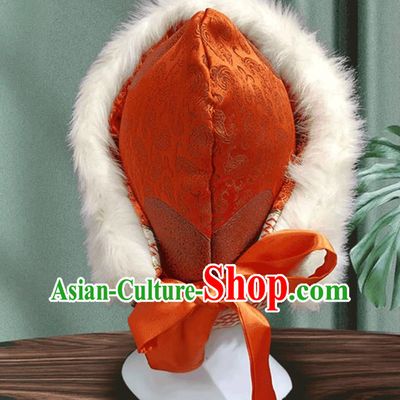Mongolian Children Boys And Girls Universal Wind And Snow Hat Minority Tibetan Headdress Photography Writing White Plush Hat