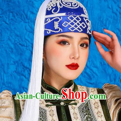 Tassel Landlord Hat Melon Shell Hat Blue Hat With Mongolian Ethnic Characteristics
