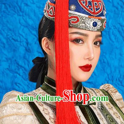 Tassel Landlord Hat Melon Shell Hat Red Hat With Mongolian Ethnic Characteristics