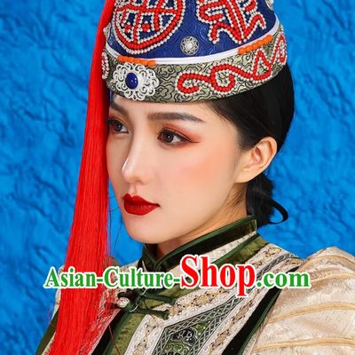 Tassel Landlord Hat Melon Shell Hat Red Hat With Mongolian Ethnic Characteristics