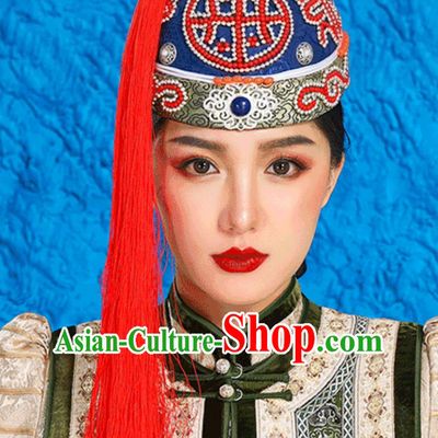 Tassel Landlord Hat Melon Shell Hat Red Hat With Mongolian Ethnic Characteristics