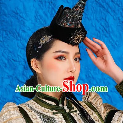 Mongolian Ethnic Minority Style Retro Hat Ancient Crown And Forehead Ornament Hairband Headband