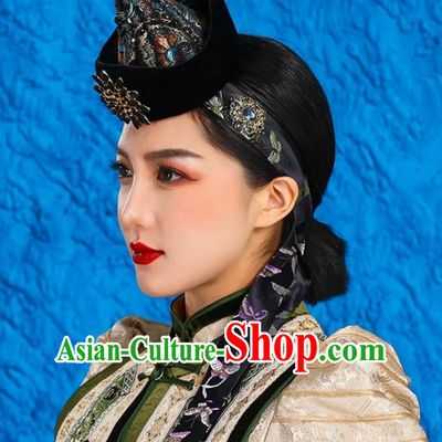 Mongolian Ethnic Minority Style Retro Hat Ancient Crown And Forehead Ornament Hairband Headband