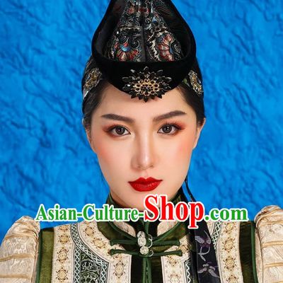 Mongolian Ethnic Minority Style Retro Hat Ancient Crown And Forehead Ornament Hairband Headband