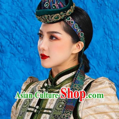 Ethnic Minority Ancient Crown Mongolian Headdress Exotic Style Hat Bride Dance Performance Performance Forehead Decoration