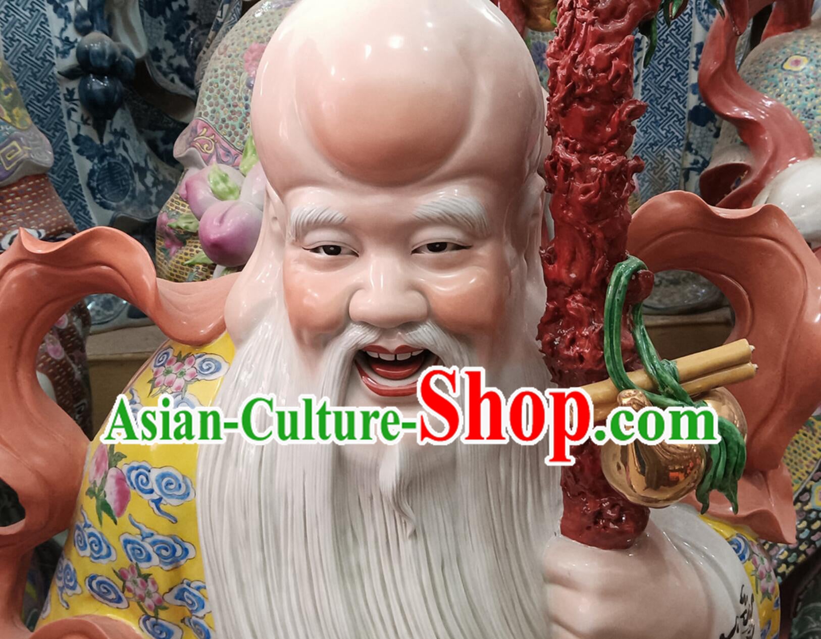Handmade Porcelain Craft Traditional Chinese God of Longevity Figurine Jingdezhen Ceramic Statue Handmade Porcelain Craft Traditional Chinese God of Longevity Figurine Jingdezhen Ceramic Statue