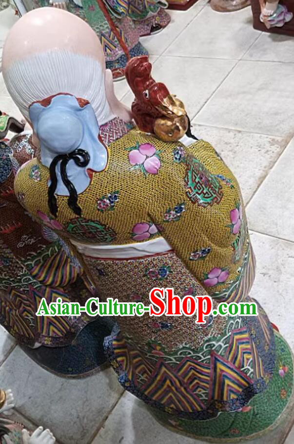 Traditional God of Longevity Figurine Chinese Jingdezhen Ceramic Statue Handmade Porcelain Craft Traditional God of Longevity Figurine Chinese Jingdezhen Ceramic Statue Handmade Porcelain Craft