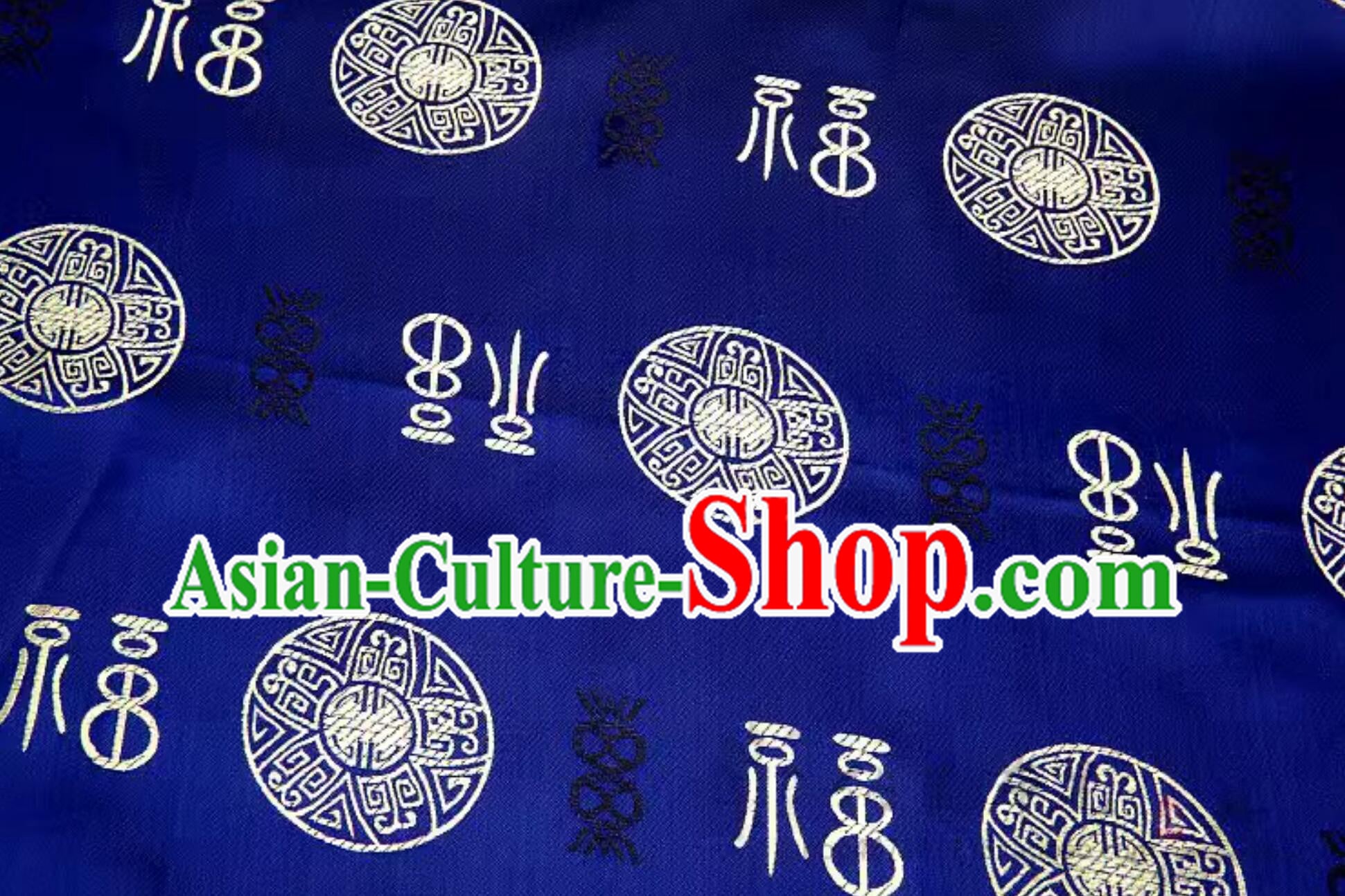Oriental Material Chinese Royal Palace Style Traditional Lucky Pattern Design Dark Blue Brocade Fabric Oriental Material Chinese Royal Palace Style Traditional Lucky Pattern Design Dark Blue Brocade Fabric