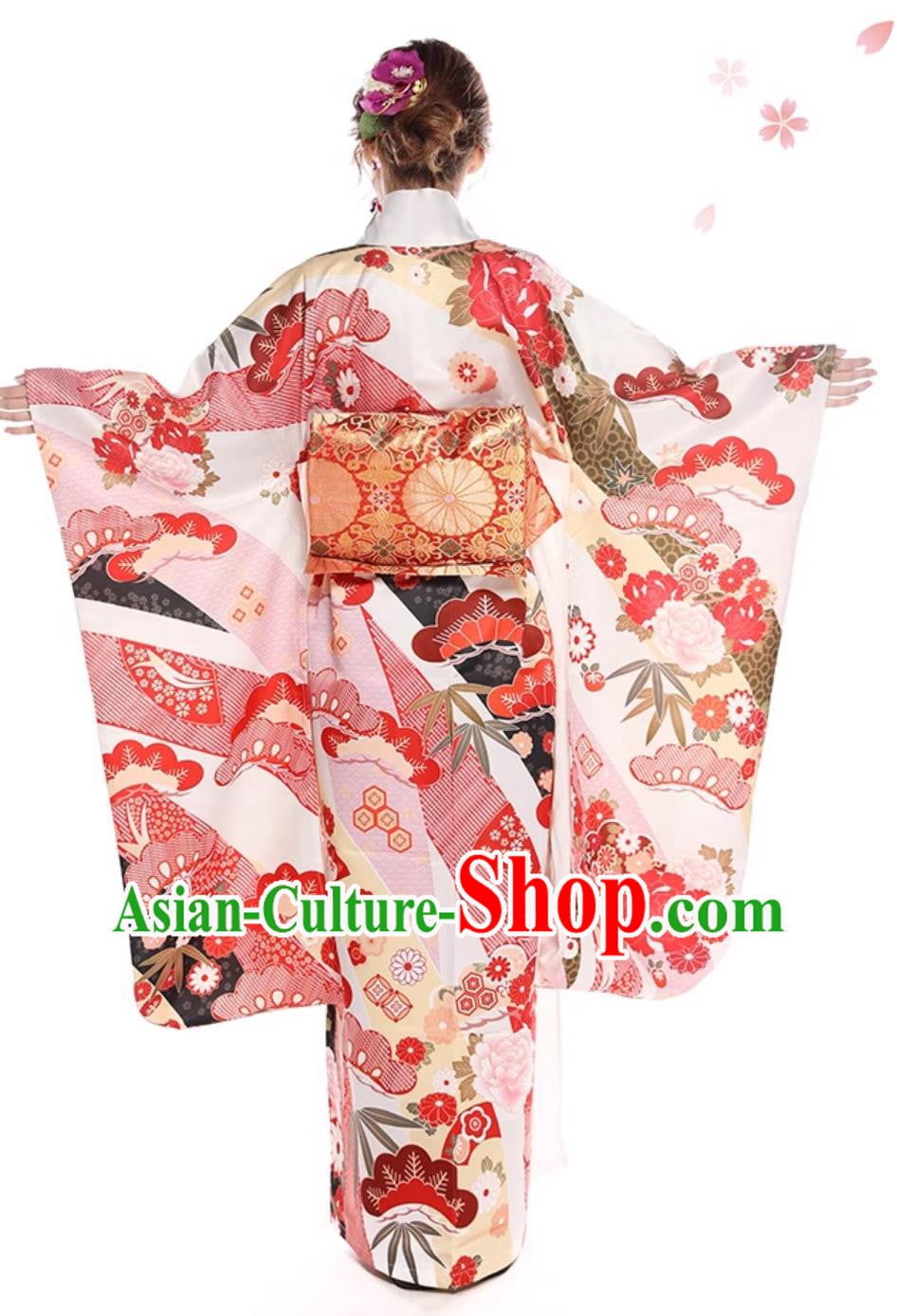 Top Japanese Traditional Garments Japan Classical Furisode Kimono National Pink Dress Top Japanese Traditional Garments Japan Classical Furisode Kimono National Pink Dress