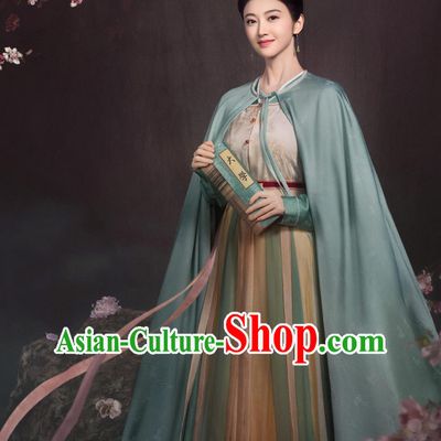 China Ancient Noble Woman Costumes TV Drama The Legend of Zhuohua Mu Zhuo Hua Dress and Cape Complete Set