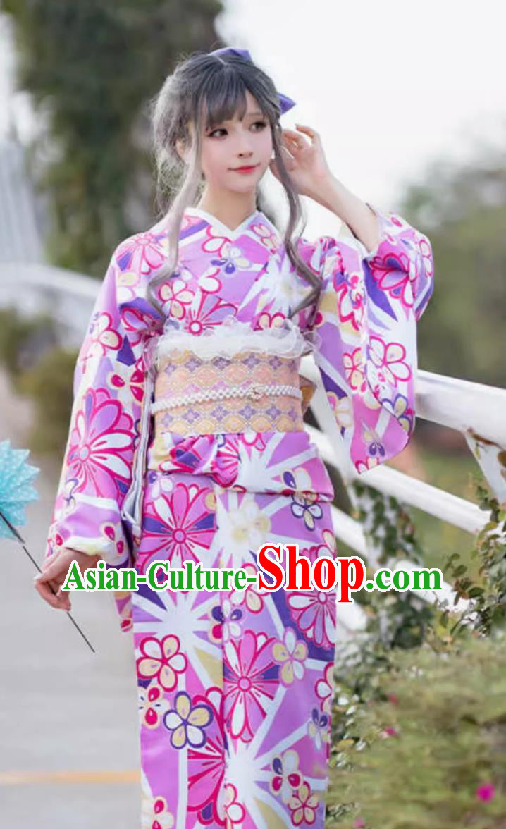 Japanese Clothing Female Cherry Blossom Kimono Formal Japanese Style Improved Kimono Spring Costume Japanese Clothing Female Cherry Blossom Kimono Formal Japanese Style Improved Kimono Spring Costume