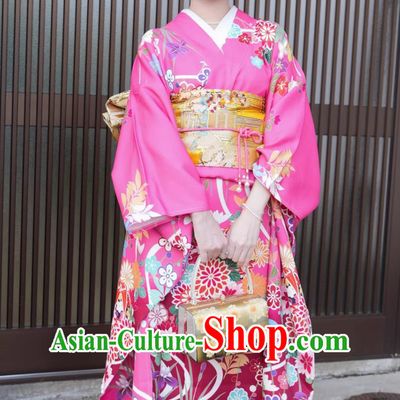 Japanese Traditional Kimono Ceremony Formal Dress Large Shocksleeves Costume