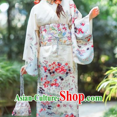 Japanese Kimono Women Improved Kimono Formal Print Dress