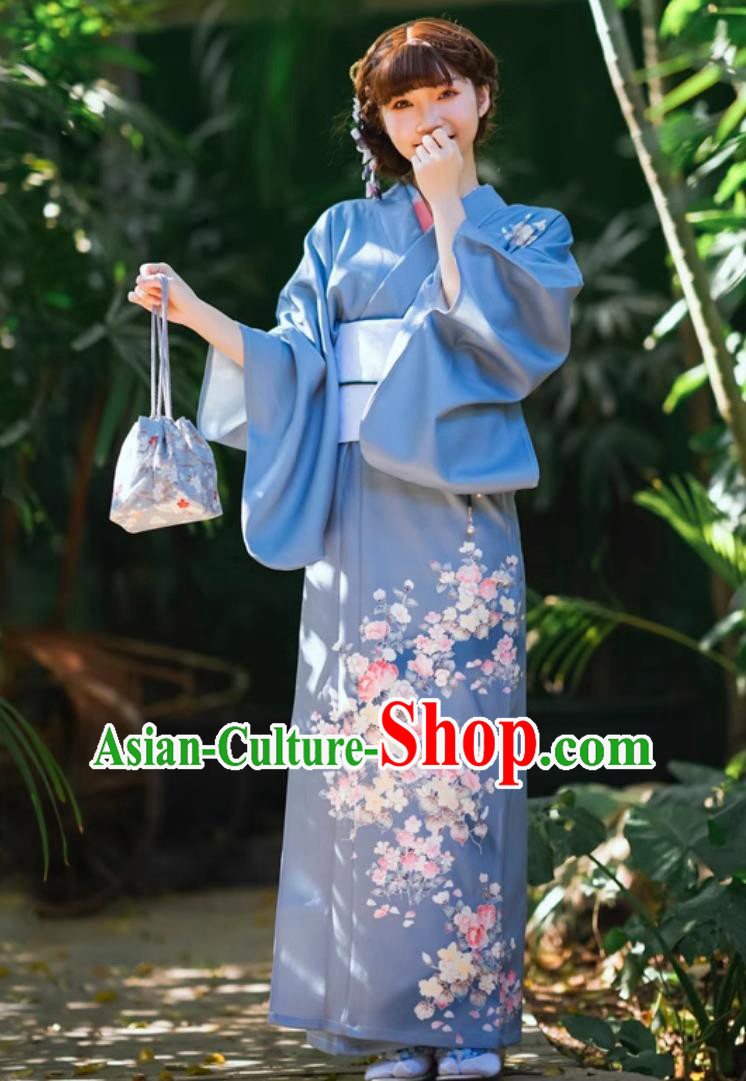 Girl Japanese Bathrobe Gentle Retro Japanese Improved Morandi Kimono Girl Japanese Bathrobe Gentle Retro Japanese Improved Morandi Kimono