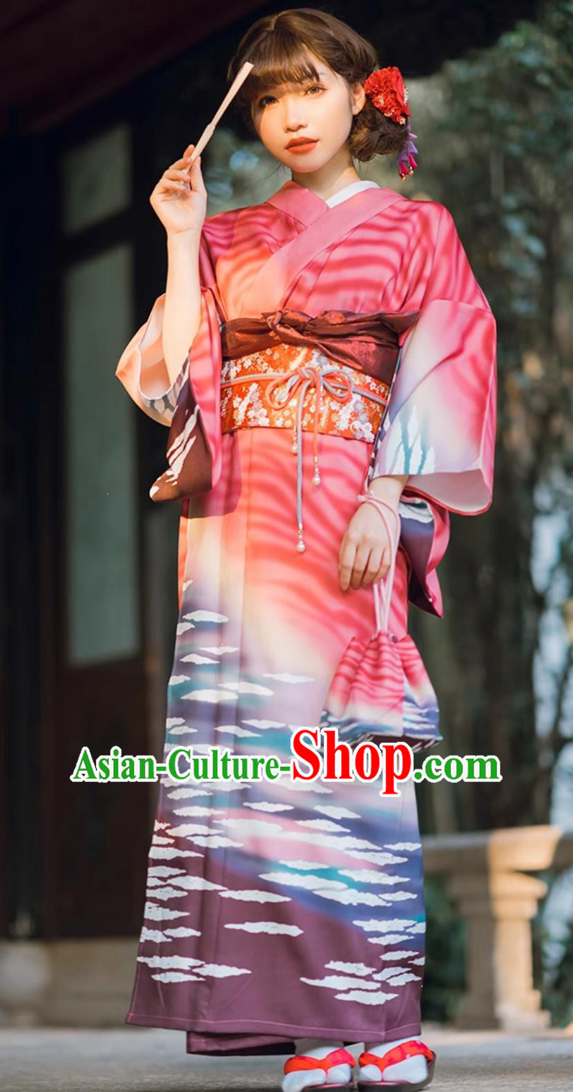 Japanese Improved Morandi Kimono Girl Bathrobe Japanese Improved Morandi Kimono Girl Bathrobe