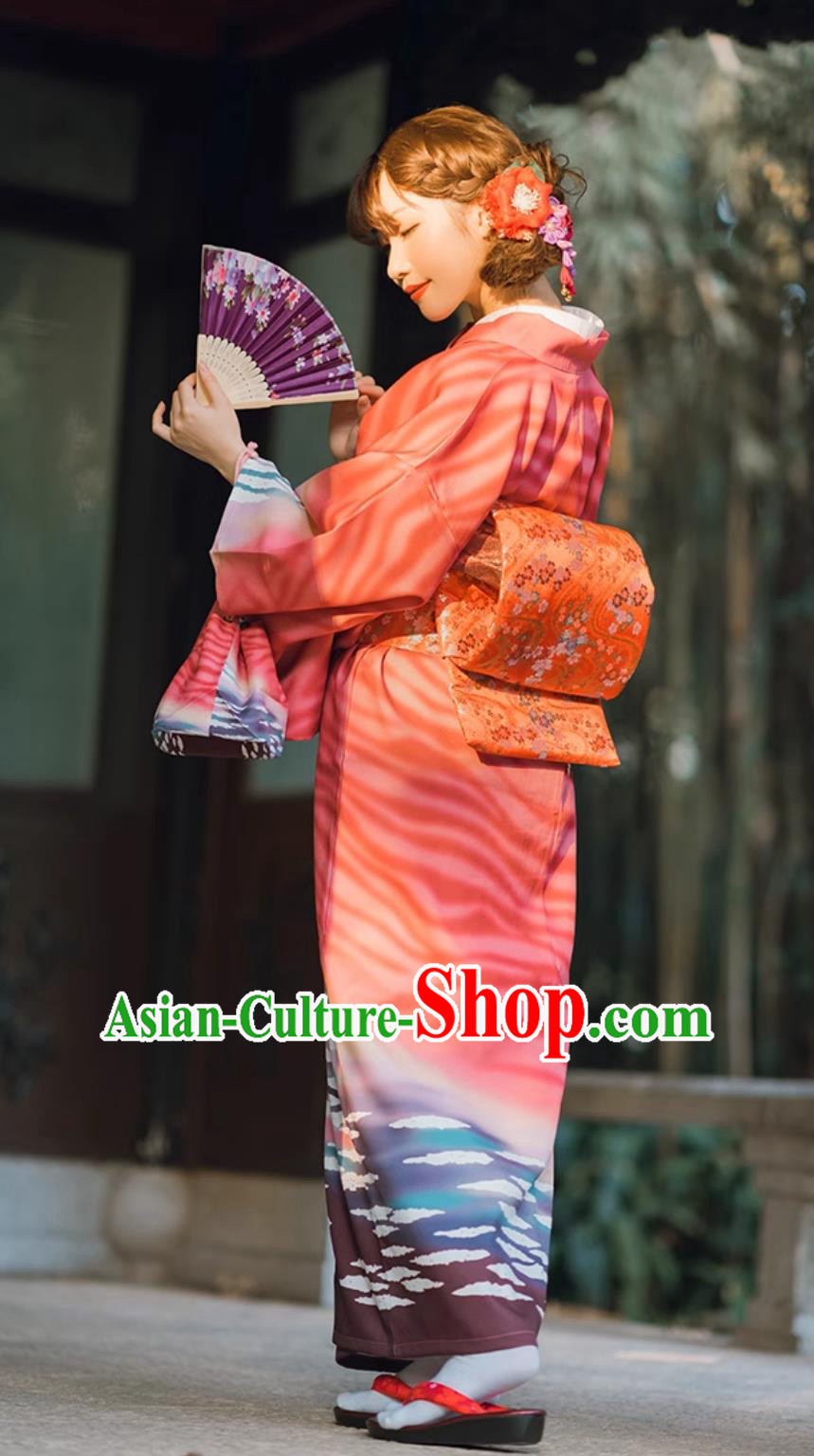 Japanese Improved Morandi Kimono Girl Bathrobe Japanese Improved Morandi Kimono Girl Bathrobe